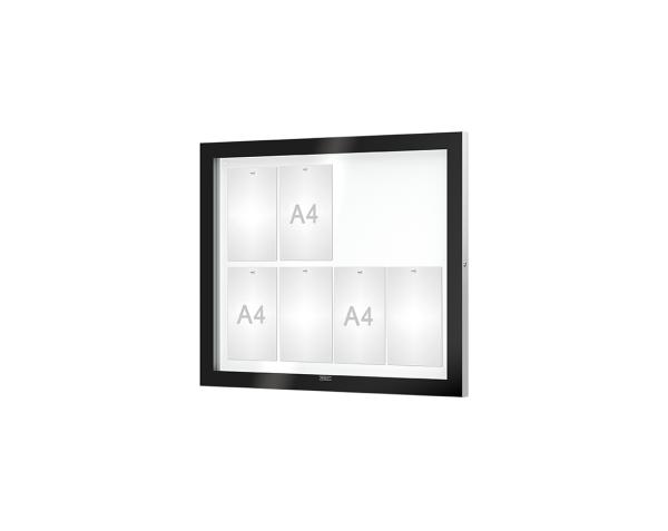 Schaukasten Edge Bautiefen 54 mm Titelleisten:Ohne Titelleiste|Abmessungen:8 A4 - B 950 x H 800 mm