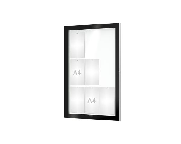 Schaukasten Edge Bautiefen 54 mm Titelleisten:Ohne Titelleiste|Abmessungen:9 A4 - B 740 x H 1100 mm