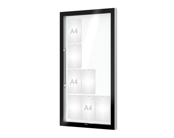 Schaukasten Edge Bautiefen 80 mm Titelleisten:Ohne Titelleiste|Abmessungen:12 A4 - B 760 x H 1420 mm