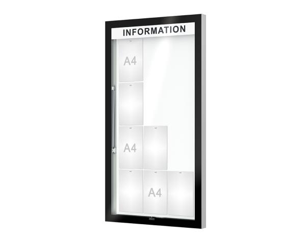 Schaukasten Edge Bautiefen 80 mm Titelleisten:Mit Titelleiste|Abmessungen:12 A4 - B 760 x H 1420 mm