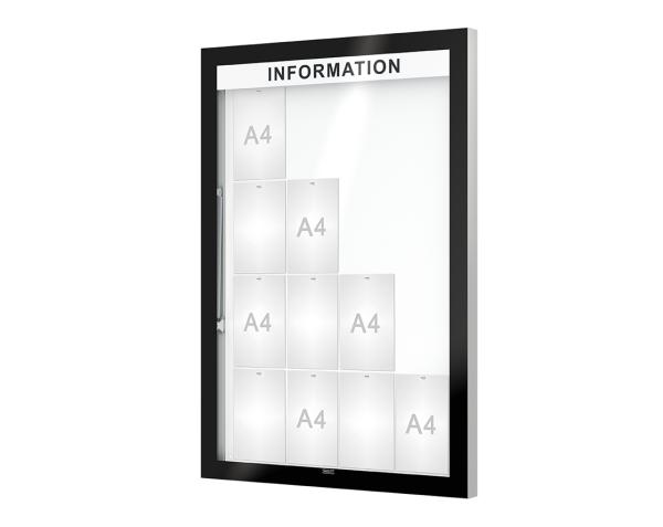 Schaukasten Edge Bautiefen 80 mm Titelleisten:Mit Titelleiste|Abmessungen:16 A4 - B 970 x H 1420 mm