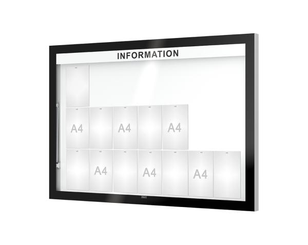 Schaukasten Edge Bautiefen 80 mm Titelleisten:Mit Titelleiste|Abmessungen:21 A4 - B 1600 x H 1120 mm