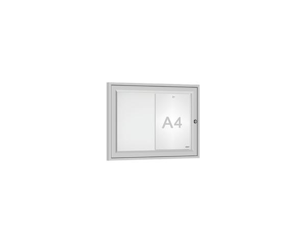 Schaukasten Tradition Farbe:Silber eloxiert|Abmessungen:2 A4 - B 550 x H 400 mm