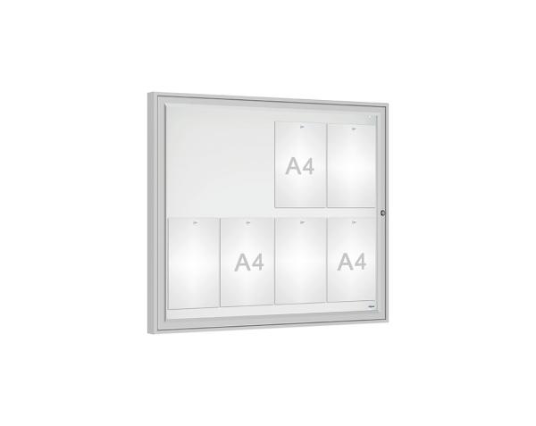 Schaukasten Klassik Farbe:Silber eloxiert|Verglasung:Securitglas|Abmessungen:8 A4 - B 980 x H 830 mm