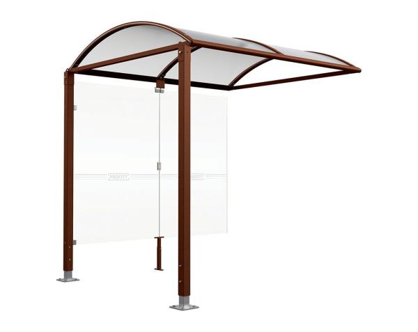 Fahrradüberdachung Vierkantrohr „M” mit Glasverkleidungen