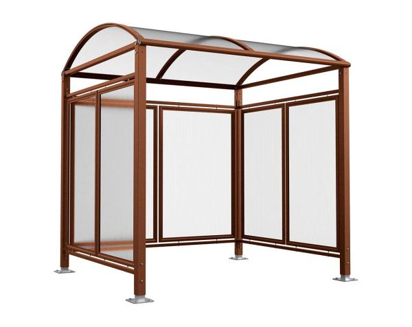 Fahrradüberdachung Vierkantrohr „M” mit Polycarbonat-Verkleidungen