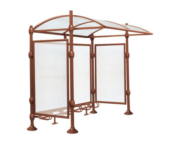 Fahrradüberdachung Province gebürsteter Edelstahl