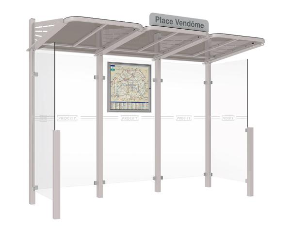 Wartehalle Convi Farbe:RAL 7044|Struktur:Seitenverkleidung links und rechts