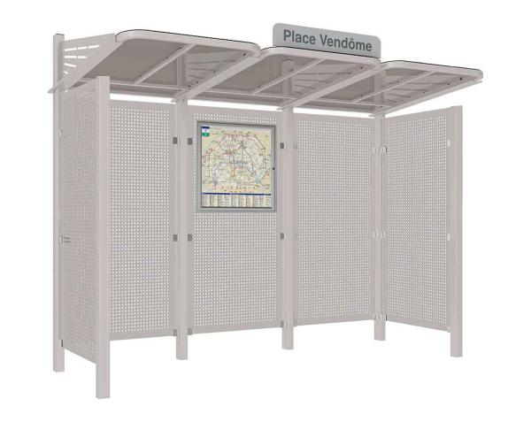 Wartehalle Convi Verkleidungen aus Stahl Farbe:RAL 7044|Struktur:2 Seitenverkleidungen