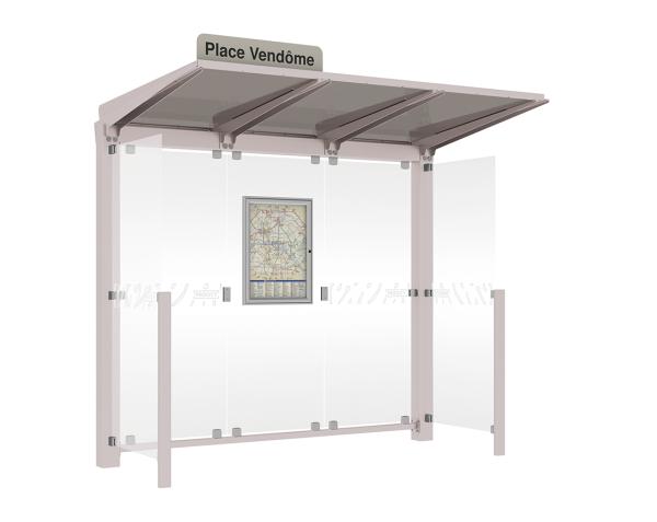 Wartehalle Venedig Farbe:RAL 7044|Länge:2500 mm|Struktur:Mit 2 Seitenverkleidungen
