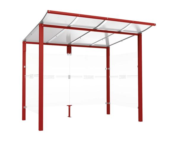 Wartehalle Modulo Farbe:RAL 3004|Länge:2 500 mm|Struktur:2 Seitenverkleidungen|Weitere Merkmale:Zum Einbetonieren