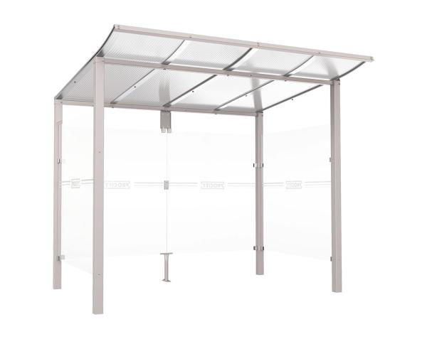Wartehalle Modulo Farbe:RAL 7044|Länge:2 500 mm|Struktur:2 Seitenverkleidungen|Weitere Merkmale:Zum Einbetonieren