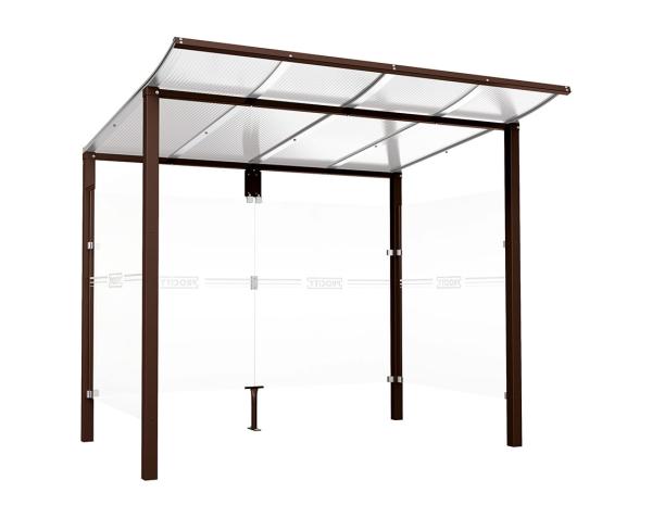 Wartehalle Modulo Farbe:RAL 8017|Länge:2 500 mm|Struktur:2 Seitenverkleidungen|Weitere Merkmale:Zum Einbetonieren