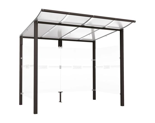 Wartehalle Modulo Farbe:RAL 9005|Länge:2 500 mm|Struktur:2 Seitenverkleidungen|Weitere Merkmale:Zum Einbetonieren