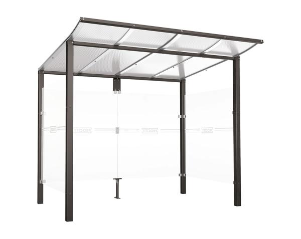 Wartehalle Modulo Farbe:Procity grau|Länge:2 500 mm|Struktur:2 Seitenverkleidungen|Weitere Merkmale:Zum Einbetonieren
