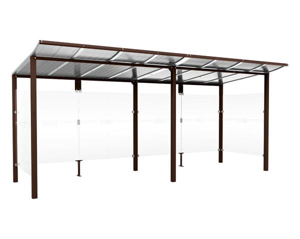 Wartehalle Modulo Farbe:RAL 8017|Länge:5 000 mm|Struktur:2 Seitenverkleidungen|Weitere Merkmale:Zum Einbetonieren