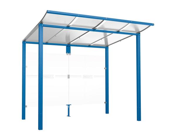 Wartehalle Modulo Farbe:RAL 5010|Länge:2 500 mm|Struktur:Ohne Seitenverkleidung|Weitere Merkmale:Zum Einbetonieren