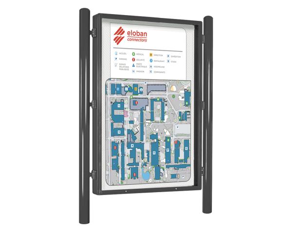 Informationskasten Vega Farbe:Procity grau|Struktur:Doppelseitig|Abmessungen:B 1310 x H 1860 mm