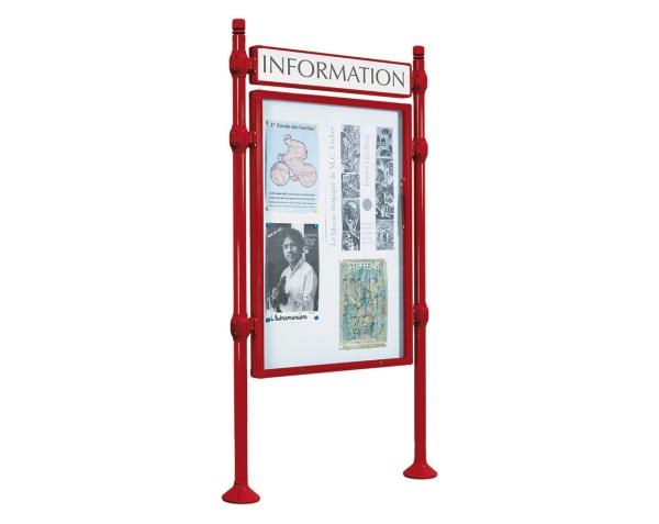Informationskasten Procince City Farbe:RAL 3004|Länge:B 800 x H 1200 mm|Struktur:Grundmodell|Weitere Merkmale:Einseitig|Titelleisten:Mit Titelleiste