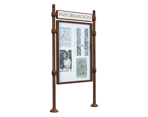 Informationskasten Procince City Farbe:RAL 8017|Länge:B 800 x H 1200 mm|Struktur:Grundmodell|Weitere Merkmale:Einseitig|Titelleisten:Mit Titelleiste