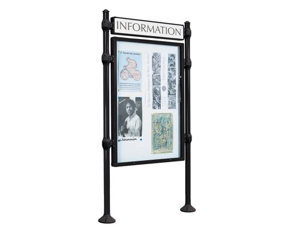 Informationskasten Province Agora Farbe:RAL 9005|Länge:B 800 x H 1200 mm|Struktur:Grundmodell|Weitere Merkmale:Einseitig|Titelleisten:Mit Titelleiste