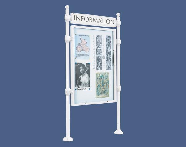 Informationskasten Province Kugel Farbe:RAL 9010|Länge:B 800 x H 1200 mm|Struktur:Grundmodell|Weitere Merkmale:Einseitig|Titelleisten:Mit Titelleiste
