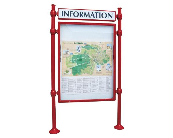 Informationskasten Province Agora Farbe:RAL 3004|Länge:B 1200 x H 1600 mm|Struktur:Grundmodell|Weitere Merkmale:Einseitig|Titelleisten:Mit Titelleiste