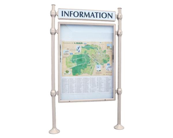 Informationskasten Province Agora Farbe:RAL 7044|Länge:B 1200 x H 1600 mm|Struktur:Grundmodell|Weitere Merkmale:Einseitig|Titelleisten:Mit Titelleiste