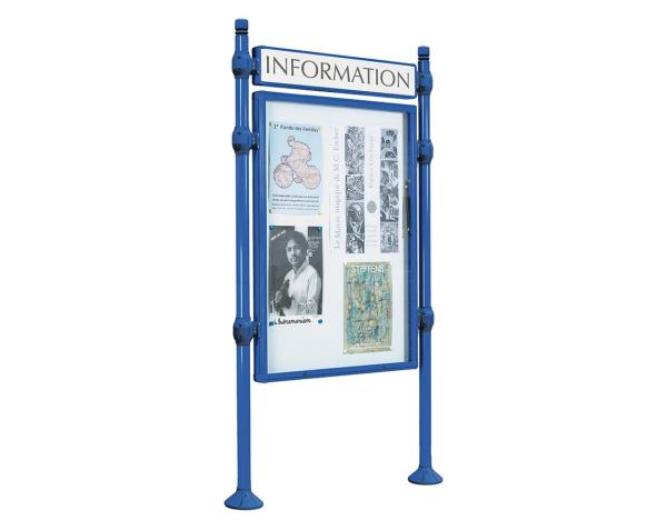 Informationskasten Procince City Farbe:RAL 5010|Länge:B 800 x H 1200 mm|Struktur:Grundmodell|Weitere Merkmale:Doppelseitig|Titelleisten:Mit Titelleiste