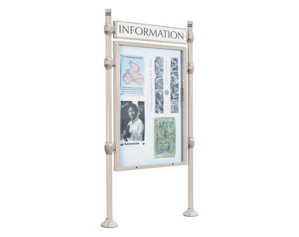 Informationskasten Procince City Farbe:RAL 7044|Länge:B 800 x H 1200 mm|Struktur:Grundmodell|Weitere Merkmale:Doppelseitig|Titelleisten:Mit Titelleiste