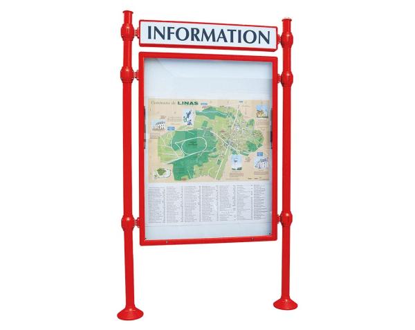 Informationskasten Province Agora Farbe:RAL 3020|Länge:B 1200 x H 1600 mm|Struktur:Grundmodell|Weitere Merkmale:Doppelseitig|Titelleisten:Mit Titelleiste