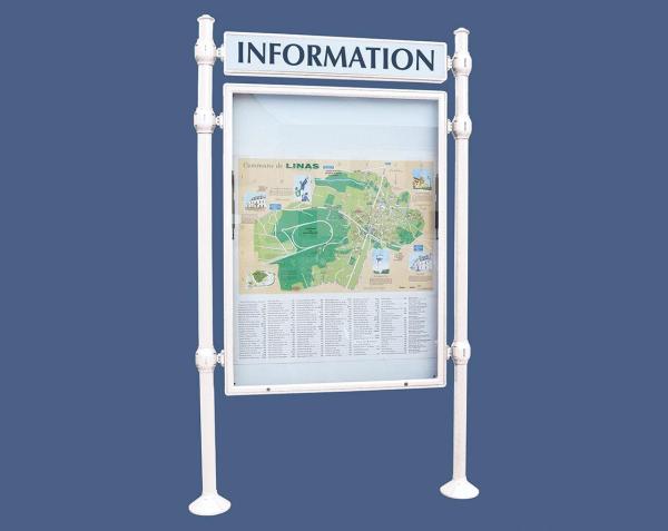 Informationskasten Province Agora Farbe:RAL 9010|Länge:B 1200 x H 1600 mm|Struktur:Grundmodell|Weitere Merkmale:Doppelseitig|Titelleisten:Mit Titelleiste