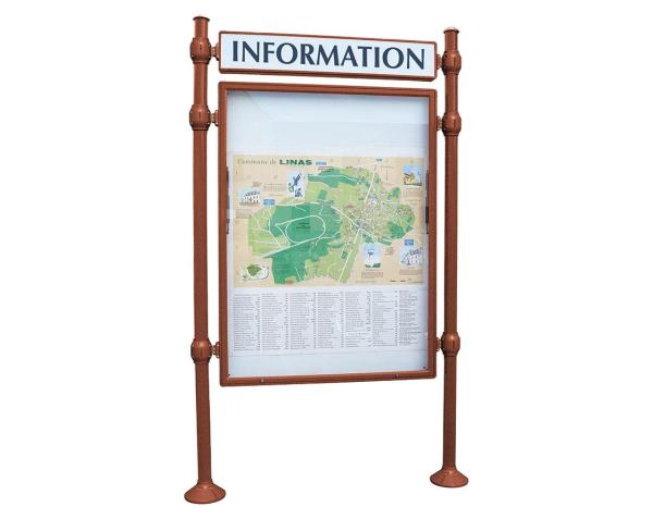 Informationskasten Province Agora Farbe:Rost Korten Effekt|Länge:B 1200 x H 1600 mm|Struktur:Grundmodell|Weitere Merkmale:Doppelseitig|Titelleisten:Mit Titelleiste