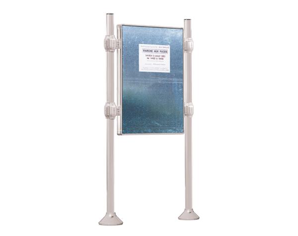 Freies Plakatieren Province gebürsteter Edelstahl Farbe:RAL 7044|Länge:L 1225 x H 1670 mm|Struktur:Grundmodell|Titelleisten:Ohne Titelleiste