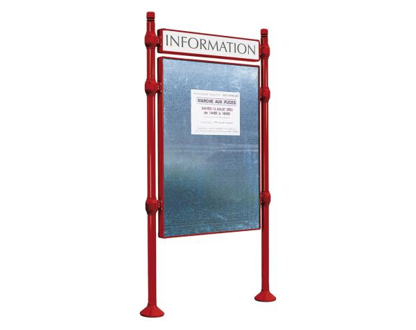 Freies Plakatieren Province City Farbe:RAL 3004|Länge:L 1225 x H 1670 mm|Struktur:Grundmodell|Titelleisten:Mit Titelleiste