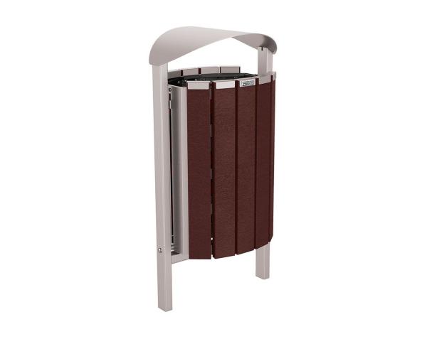 Abfallbehälter Silaos® aus Recycling-Kunststoff 50 Liter Farbe:RAL 7044|Struktur:Ohne Ascher|Weitere Merkmale:Zum Einbetonieren