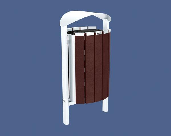 Abfallbehälter Silaos® aus Recycling-Kunststoff 50 Liter Farbe:RAL 9010|Struktur:Ohne Ascher|Weitere Merkmale:Zum Einbetonieren