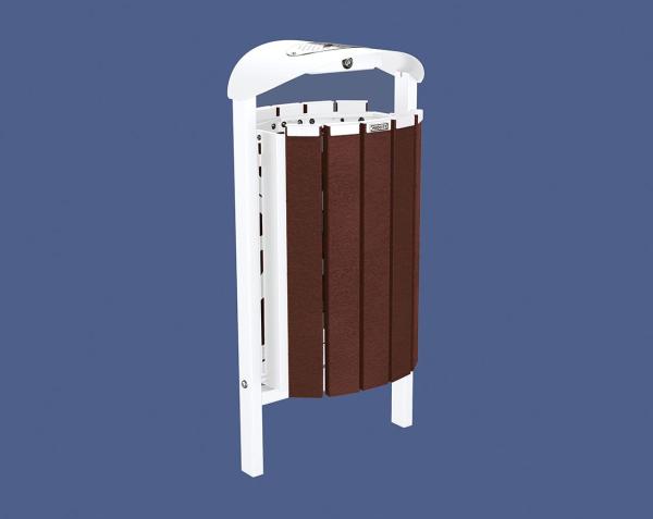 Abfallbehälter Silaos® aus Recycling-Kunststoff 50 Liter Farbe:RAL 9010|Struktur:Mit Ascher|Weitere Merkmale:Zum Einbetonieren