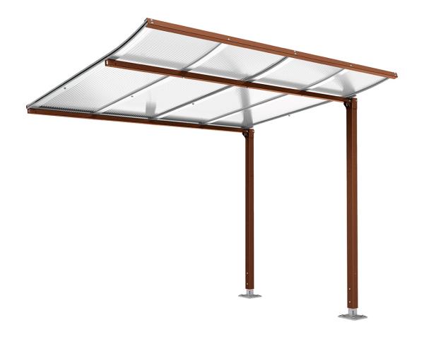 Fahrradüberdachung Modulo mit Glasverkleidungen
