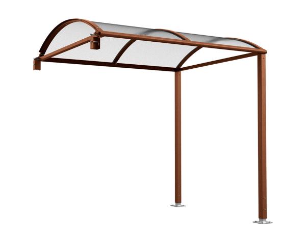 Wegüberdachung Vierkantohr "M" mit Polycarbonat-Verkleidungen