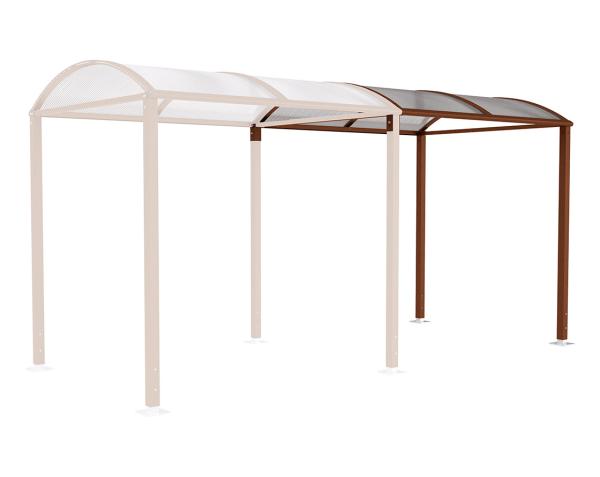 Wegüberdachung Vierkantohr "M" mit Glasverkleidungen